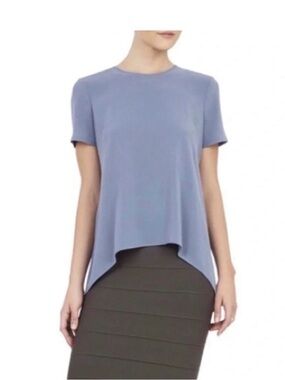 Women’s Short Sleeve High Low Top BCBG MaxAzria Nalia in Dusty Blue medium